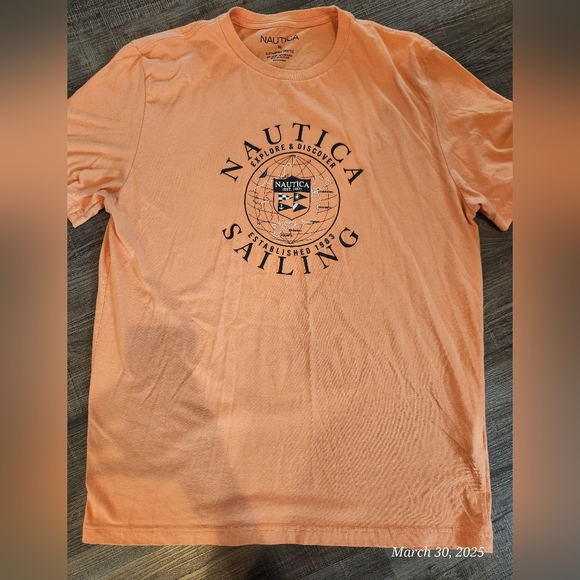 Nautica Men's Orange T-Shirt - Picture 1 of 4